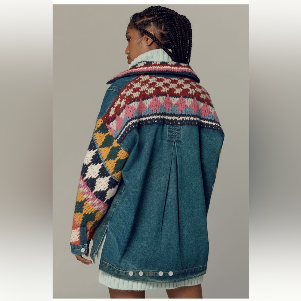 Pilcro Crochet Denim Sweater Jacket - Picture 10 of 11